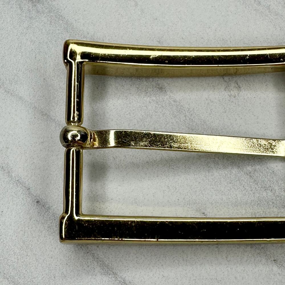Gold Tone Rectangle Simple Basic Belt Buckle - Picture 8 of 9